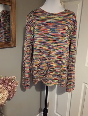 Multicolor Striped Knit Sweater - Vibrant Mixed Colors